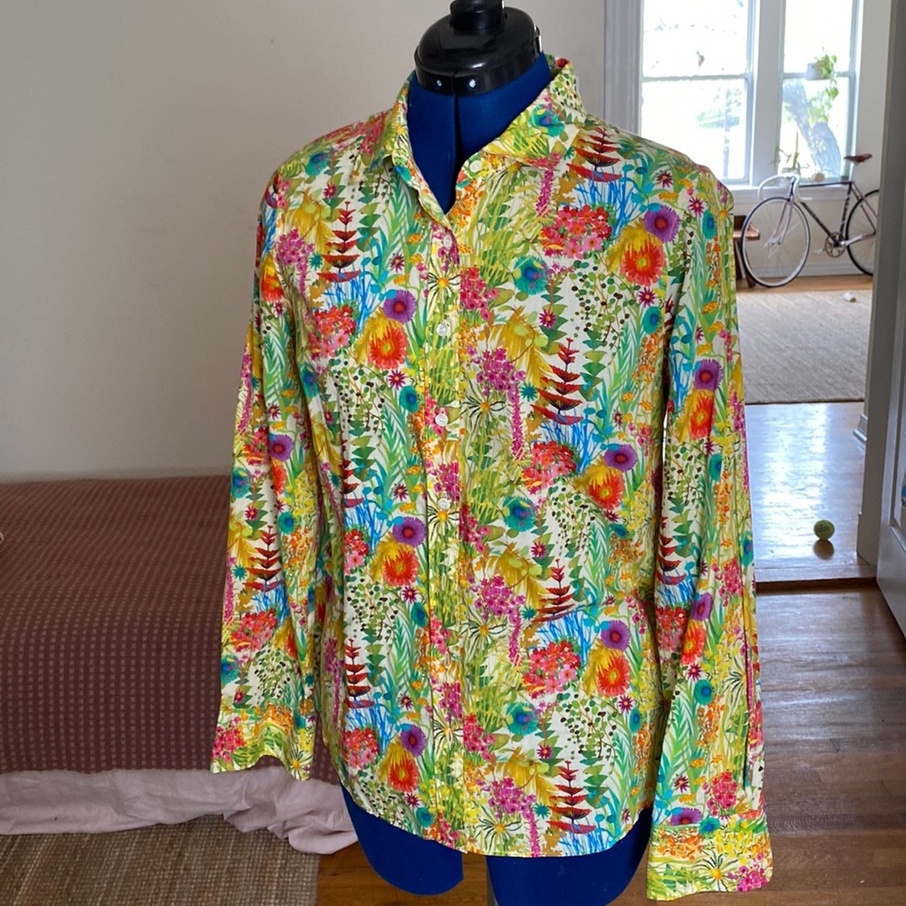 Liberty art fabrics for J. Crew floral blouse